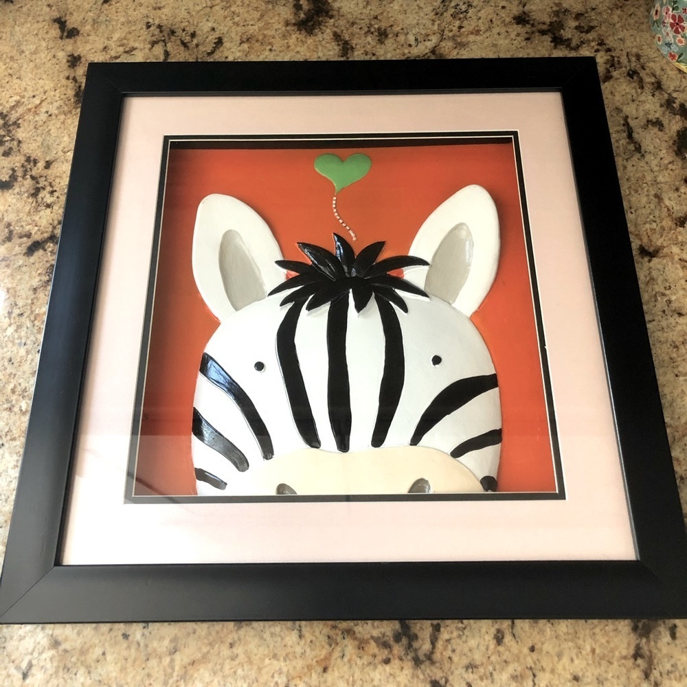 Framed “Peekaboo” Zebra by Yuko Lau